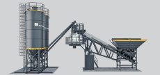 in mea concrete mt 0.5 08 ts inclined belt conveyor+compartment bins 1000x500